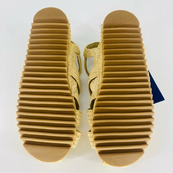 NEW FARM Rio Raffia Zigzag Slingback Natural Vegan Sandal 7M - Picture 7 of 9